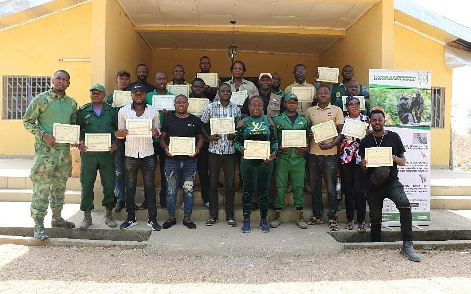 Capacity building Training in Passive Acoustic Monitoring Family photo taken with participants after they have received their training certificate