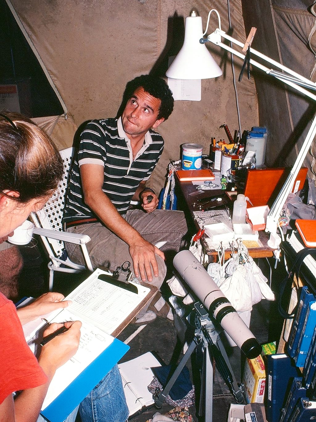 In the mid 1980s, Tom Smith spent three months researching the seedcracker from a tent in the rainforest.